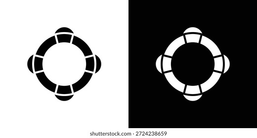 Concepto de Vector plano de iconos de boya de vida. Ilustraciones en blanco y negro