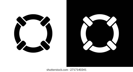 Leben Boje Icons gesetzt. Vektorsymbole im ausgefüllten Stil