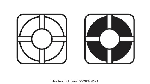 Life buoy icons. Vector set in filled and line style.