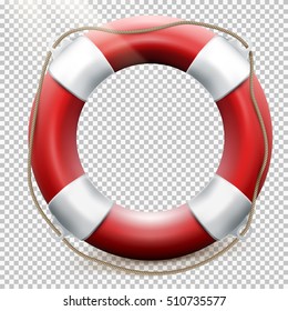 Life Buoy Isolated On Transparent Background. EPS 10 Vector File Included