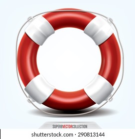 Life buoy isolated on white. High quality, detailed vector illustration