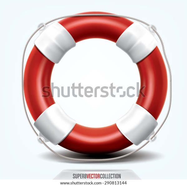 Life buoy isolated on white. High quality,\
detailed vector\
illustration