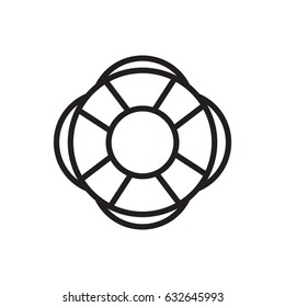 Life buoy line icon vector