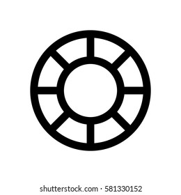 Life buoy mini line, icon, background and graphic. The icon is black and white, linear  flat, vector, pixel perfect, minimal, suitable for web and print. 