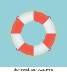 Life buoy on flat design.