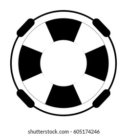 Life buoy on  flat design.