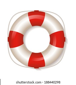 Life buoy on white background. Vector Illustration.