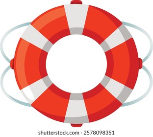 Life Buoy on a white background  vector art illustration 