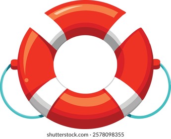 Life Buoy on a white background  vector art illustration 