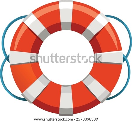 Life Buoy on a white background  vector art illustration 