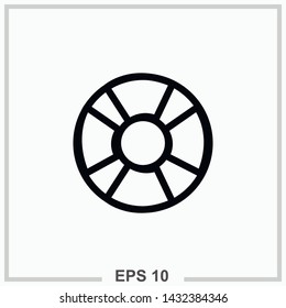 Life buoy outline isolated vector illustration
