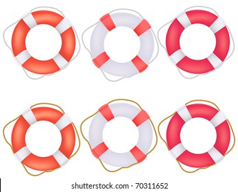 Life buoy preservers with rope