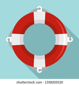 Life buoy ring icon. Flat illustration of life buoy ring vector icon for web design