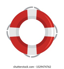 Life buoy ring icon. Flat illustration of life buoy ring vector icon for web design