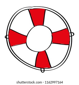 life buoy with rope assistance or help symbol