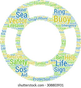 life buoy shaped word cloud concept