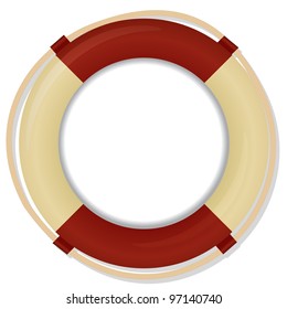 life buoy vector background on white