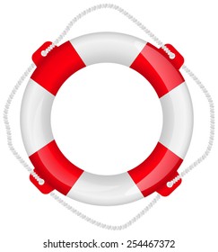 Life buoy- vector drawing isolated on white background