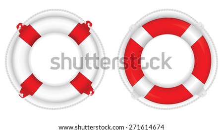 Life buoy- vector drawing isolated on white background