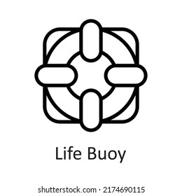 Life Buoy vector outline Icon Design illustration on White background. EPS 10 File