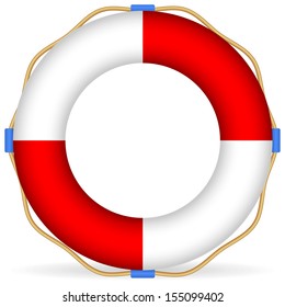 Life Buoy Vector with rope and shadow