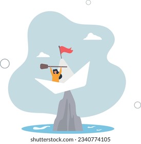 Life or business stuck, struggle with problem or obstacle, error, mistake or failure cause hopeless situation, business difficulty concept.flat vector illustration.