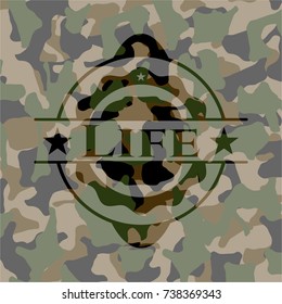 Life camouflaged emblem