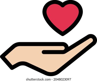 life care vector line colour icon