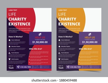life charity existence flyer, a4 flyer.