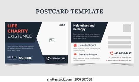 life charity existence postcard, electrical postcard template