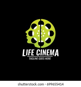Life cinema logo design template. Vector illustration