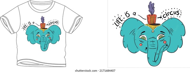 life is a circus t-shirt design background color is a white and t-shirt color is a white beautiful color and beautiful design