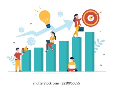 Life Coach for Consultation, Education, Motivation, Mentoring Perspective and Self Coaching in Template Hand Drawn Cartoon Flat Illustration