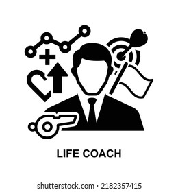 Life coach icon isolated on white background vector illustration.