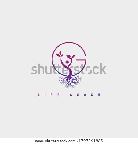 Life coach logo design vector , G letter life coach logo design vector 