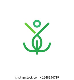 Life coach person logo template vector icon design
