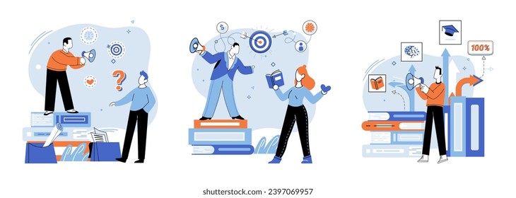 Life coach. Vector illustration. Life coaches introduce individuals to transformative power personal development The aim life coach is to help you achieve personal and professional success Objectives