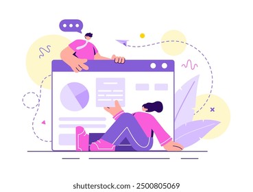 Life Coach Vector Illustration for Consultation, Education, Motivation, Mentoring Perspective and Self Coaching in Business Flat Cartoon Background