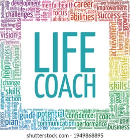 Life Coach Vector Illustration Word Cloud Stock Vector (Royalty Free ...