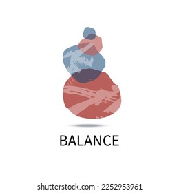 Life coaching, balance icon. Stack of stones, buddhist logo. Zen symbol of balance and stability