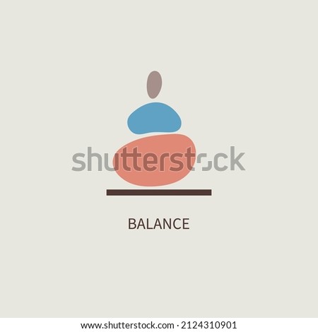 Life coaching, balance icon. Stack of stones, Buddhist logo. Zen symbol of balance and stability