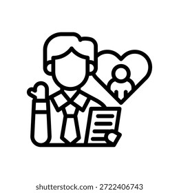 Life Coaching Icon Line Vetor Ilustração