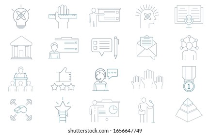 Life Coaching Vektorillustration Symbol Set. Kann für Web- und mobile Apps verwendet werden.