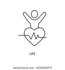 life concept line icon. Simple element illustration. life concept outline symbol design.