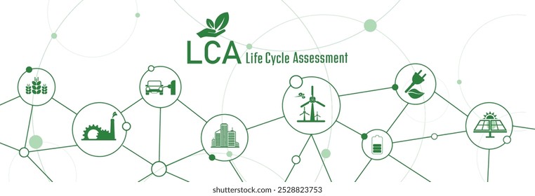 sinal de avaliação do ciclo de vida no plano de fundo verde