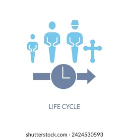 life cycle concept line icon. Simple element illustration. life cycle concept outline symbol design.