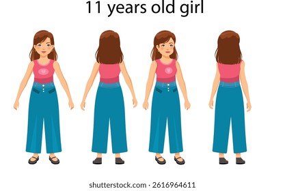 Life Cycle Girl Vector Illustration 