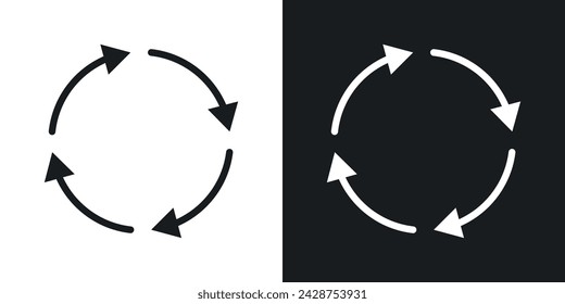 Life Cycle Icon Designed in a Line Style on White Background.