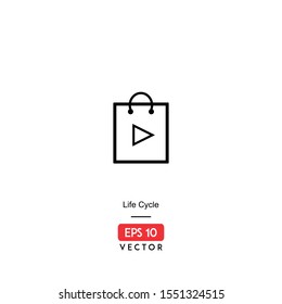 Life Cycle Icon. Ecommerce Isolated On White Background. With Line Style. EPS10 - Vector