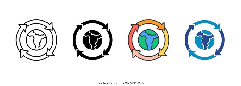 Life Cycle Icon Set Multiple Style Collection